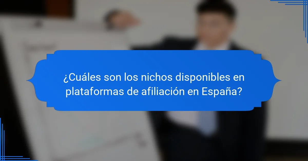 ¿Cuáles son los nichos disponibles en plataformas de afiliación en España?