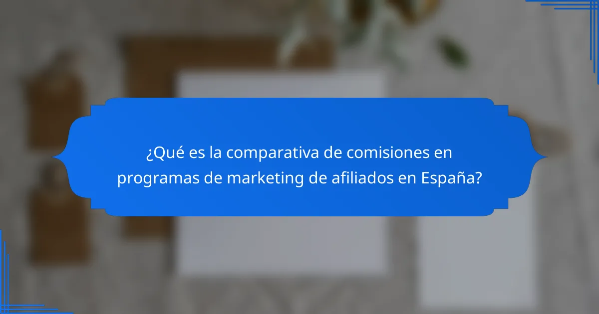 ¿Qué es la comparativa de comisiones en programas de marketing de afiliados en España?