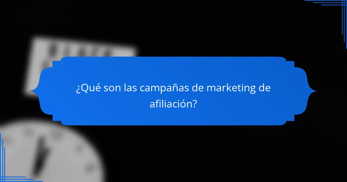 ¿Qué son las campañas de marketing de afiliación?
